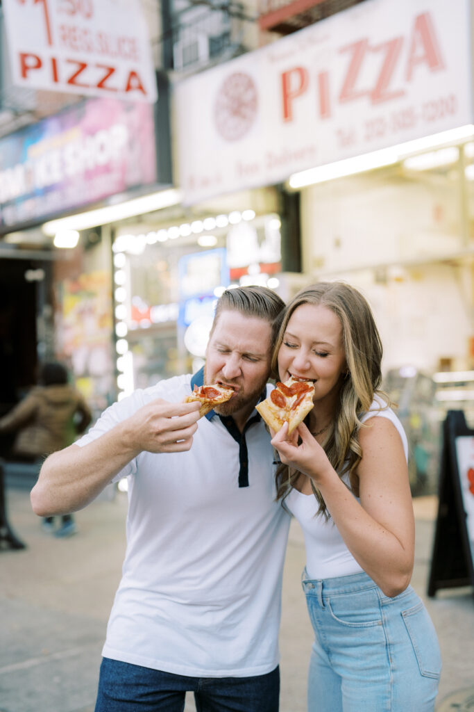 couple sharing pizza