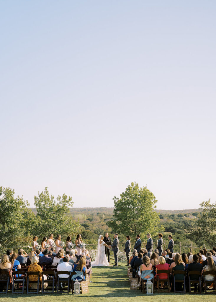 outdoor ceremony at fort worth wedding venues