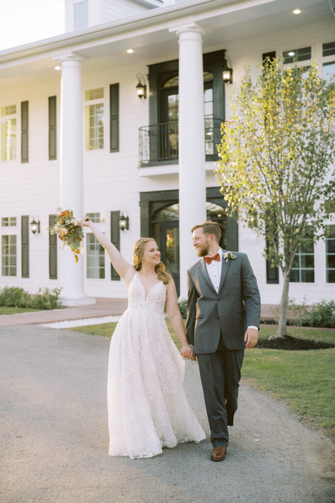 bride and groom in front of fort worth wedding venues