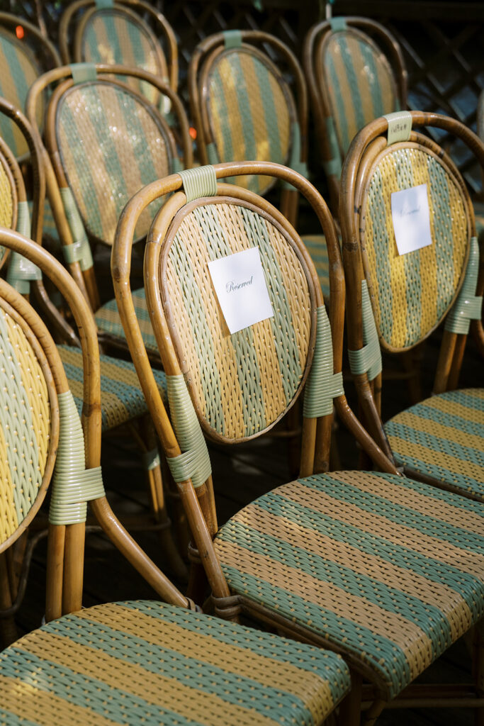 Wedding ceremony site on the terrace at The River Cafe in Brooklyn