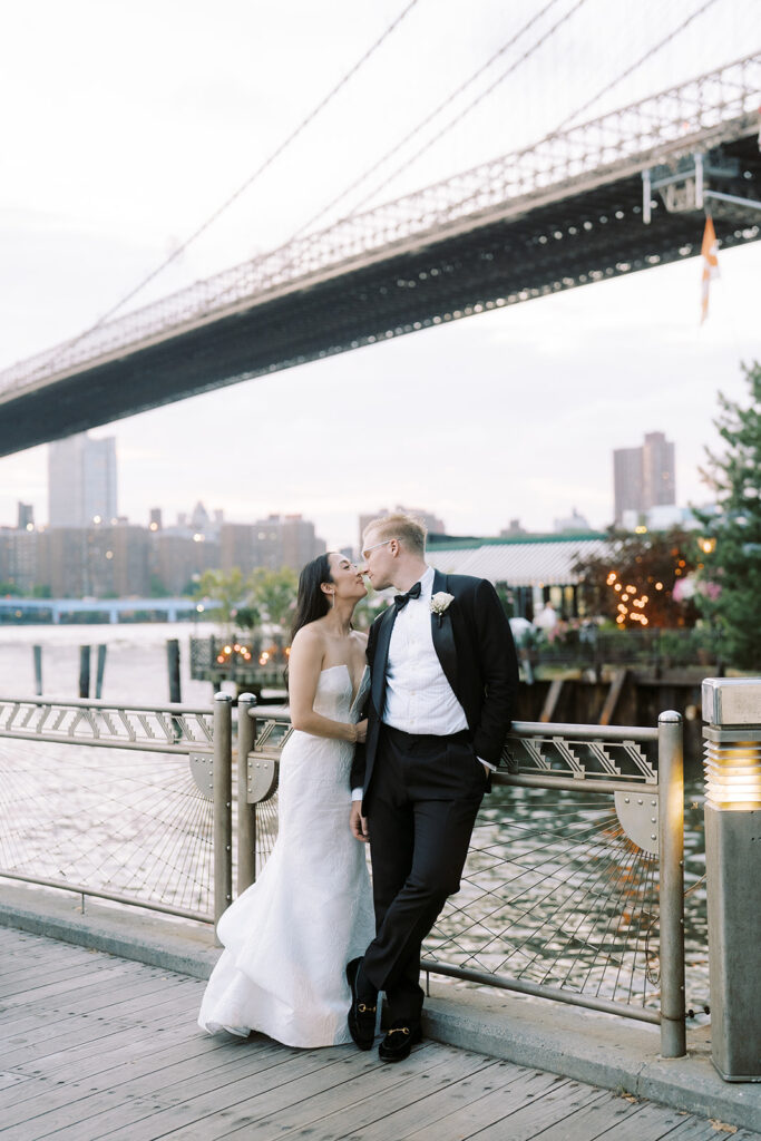Newlyweds at The River Cafe in Brooklyn