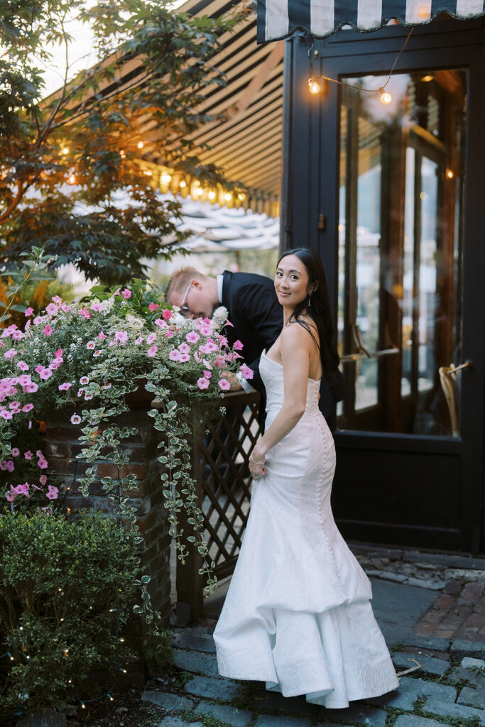 Newlyweds at The River Cafe in Brooklyn